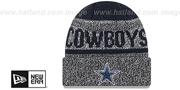 Cowboys 'LAYERED CHILL' Navy-Grey Knit Beanie Hat by New Era