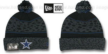 Cowboys 'POLAR PRINT' Black-Grey-Navy Knit Beanie Hat by New Era