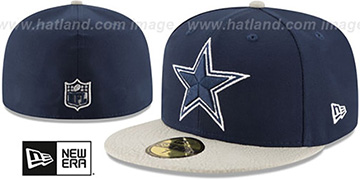 Cowboys 'RUGGED LEATHER' Navy-Grey Fitted Hat by New Era