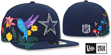 Cowboys 'SIDE-BLOOM' Navy Fitted Hat by New Era