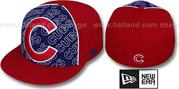 Cubs 'ANGLEBAR' Red-Royal Fitted Hat by New Era