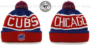 Cubs THE-CALGARY Red-Royal Knit Beanie Hat by Twins 47 Brand