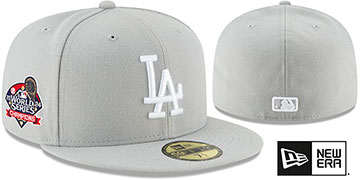 Dodgers 2024 WORLD SERIES CHAMPIONS Grey-White Fitted Hat by New Era