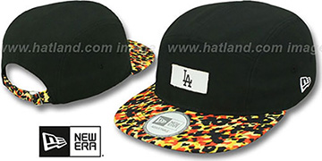 Dodgers 'LEOPARD CAMPER STRAPBACK' Black Hat by New Era