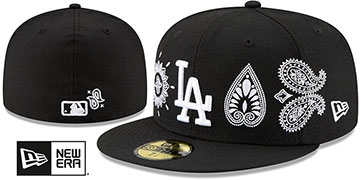 Dodgers PAISLEY ELEMENTS Black Fitted Hat by New Era