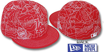 Dodgers PUFFY REMIX Red-White Fitted Hat by New Era