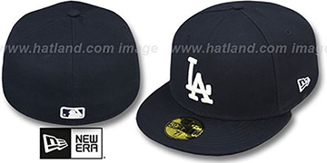 Dodgers 'TEAM-BASIC' Navy-White Fitted Hat by New Era