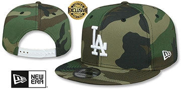 Dodgers TEAM-BASIC SNAPBACK Army Camo-White Hat by New Era