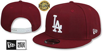 Dodgers 'TEAM-BASIC SNAPBACK' Burgundy-White Hat by New Era