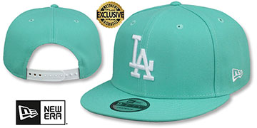 Dodgers TEAM-BASIC SNAPBACK Mint-White Hat by New Era