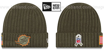 Dolphins 2017 SALUTE-TO-SERVICE Knit Beanie Hat by New Era