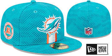 Dolphins 2024 NFL SIDELINE Aqua Fitted Hat by New Era