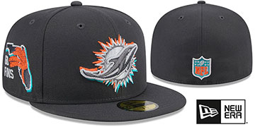 Dolphins 2024 ONSTAGE NFL DRAFT Grey Fitted Hat by New Era