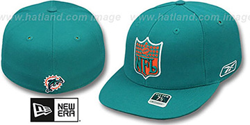 Dolphins NFL-SHIELD Aqua Fitted Hat by Reebok