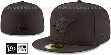 Dolphins 'NFL TEAM-BASIC BLACKOUT' Fitted Hat by New Era