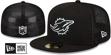 Dolphins 'TEAM-BASIC TRUCKER' Black-White Fitted Hat by New Era