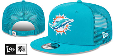 Dolphins TEAM-BASIC TRUCKER SNAPBACK Aqua Hat by New Era