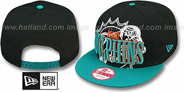 Dolphins 'THROUGH SNAPBACK' Black-Aqua Hat by New Era