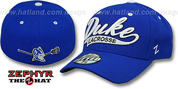 Duke SWOOP LACROSSE Royal Fitted Hat by Zephyr