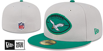 Eagles '2024 HISTORIC SIDELINE' Stone-Green Fitted Hat by New Era