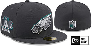 Eagles 2024 ONSTAGE NFL DRAFT Grey Fitted Hat by New Era