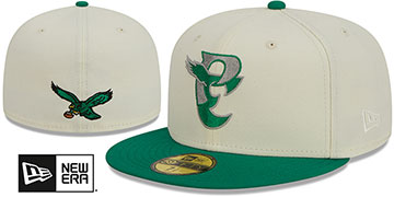 Eagles 'NFL LIGATURE' White-Kelly Fitted Hat by New Era