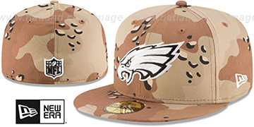 Eagles NFL TEAM-BASIC Desert Storm Camo Fitted Hat by New Era