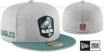 Eagles ROAD ONFIELD STADIUM Grey-Green Fitted Hat by New Era