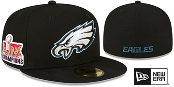 Eagles 'SUPER BOWL LIX CHAMPIONS' Black Fitted Hat by New Era