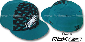 Eagles TEAM-PRINT PINWHEEL Black-Green Fitted Hat by Reebok