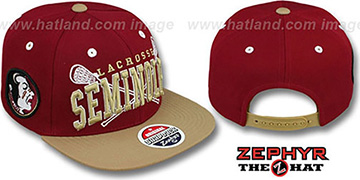 Florida State LACROSSE SUPER-ARCH SNAPBACK Burgundy-Gold Hat by Zephyr