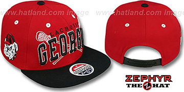 Georgia 'LACROSSE SUPER-ARCH SNAPBACK' Red-Black Hat by Zephyr