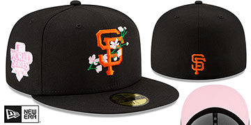 Giants LOGO BLOOM SIDE-PATCH Black-Pink Fitted Hat by New Era