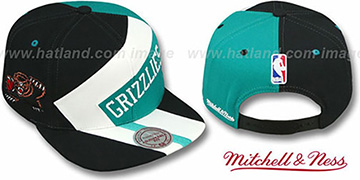 Grizzlies '1-ON-1 SNAPBACK' Black-White-Teal Hat by Mitchell and Ness