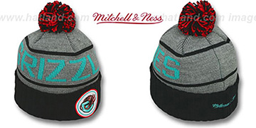 Grizzlies 'HIGH-5 CIRCLE BEANIE' Grey-Black by Mitchell and Ness