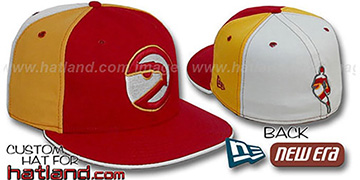 Hawks BACK INSIDER PINWHEEL Red-Gold-White Fitted Hat