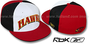 Hawks SWINGMAN White-Black-Red Fitted Hat by Reebok