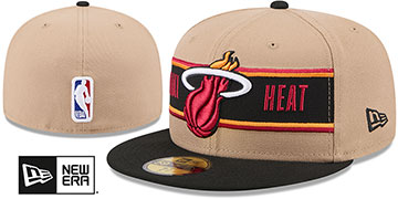 Heat '2024 NBA DRAFT' Camel-Black Fitted Hat by New Era