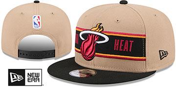 Heat 2024 NBA DRAFT SNAPBACK Camel-Black Hat by New Era