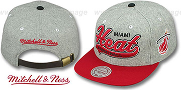 Heat 2T TAILSWEEPER STRAPBACK Grey-Red Hat by Mitchell and Ness