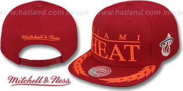 Heat 'LAUREL SNAPBACK' Burgundy Hat by Mitchell and Ness