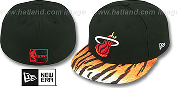 Heat 'REAL TIGER VIZA-PRINT' Black Fitted Hat by New Era