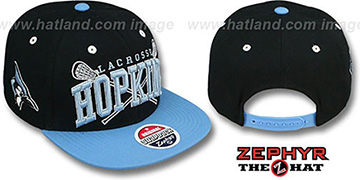 Hopkins LACROSSE SUPER-ARCH SNAPBACK Black-Sky Hat by Zephyr