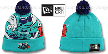 Hornets HWC-BIGGIE Teal Knit Beanie Hat by New Era