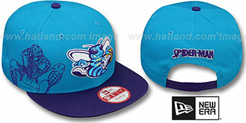 Hornets 'SIDE-TEAM' SPIDERMAN SNAPBACK Hat by New Era