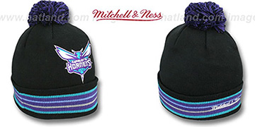 Hornets XL-LOGO BEANIE Black by Mitchell and Ness