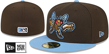 IronPigs THEME NIGHT Brown-Sky Fitted Hat by New Era