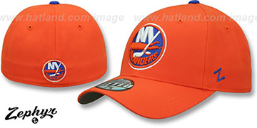 Islanders SHOOTOUT Orange Fitted Hat by Zephyr