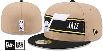 Jazz '2024 NBA DRAFT' Camel-Black Fitted Hat by New Era