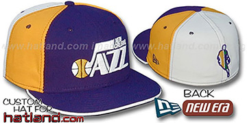 Jazz BACK INSIDER PINWHEEL Purple-Gold-White Fitted Hat